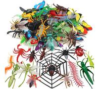 62 PCS Realistic Insects Toys Set, Plastic Bugs and Insect Figures, Bugs Toys Big for Children Education, Halloween and Birthday Party Favors