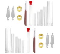 62 Pcs Sewing Needles Large Eye Set, 50 Embroidery Needles for Sewings, 2 Thread Cutters 4 Thimble 4 Needle Threaders Hand Sewing Accessories Thimbles for Hand Sewings Suitable for Beginners