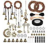 62 Pcs Witch Bells DIY Kit for Door Knob for Protection Witch Bell Witchy Decor Hanging Witchcraft Decorations Witches Wind Chimes Decor