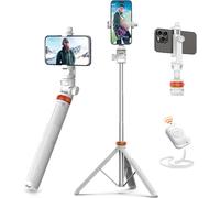 62" Phone Tripod Stand with Bluetooth Remote, Extendable Selfie Stick & Travel Tripod for Smartphones