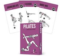 62 Pilates exercise cards, for men/women: home, gym or studio: 50 exercises, 12 stretches 6 training exercises for beginner to advanced waterproof