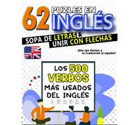 62 Puzles de Verbos en Inglés de Sopa de Letras y Unir con Flechas: Aprende los 500 Verbos Más Usados Del Inglés | Para Niños y Adultos (Diviértete y Aprende con FunnyJoy)