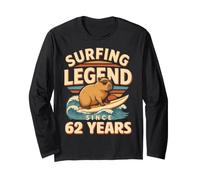 62 Surfing Legend Since 62 Years Funny 62nd Birthday Surfer Long Sleeve T-Shirt