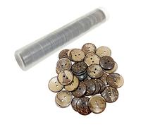 62 Units Wooden and Coconut Buttons in Various Sizes, Round Buttons, Wooden Buttons, Buttons for Crafts, Sewing Buttons, Buttons for Decorating, Coconut Buttons (Coconut, 28 mm)