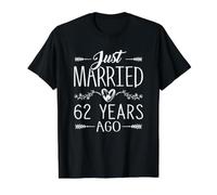 62 Year Anniversary Couples Parents 62nd Wedding Anniversary Value Graphic T-Shirt, Men, Black, L