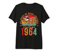 62 Year Old Sloth Vintage 1964 Limited Edition 62nd Birthday Premium T-Shirt