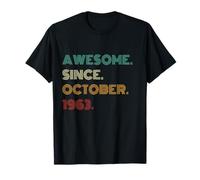 62 Years Old Awesome Since October 1963 62nd Birthday T-Shirt