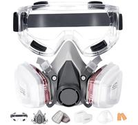 6200 Reusable Dustproof Active Carbon Respirator Mask with Gas Mask Filter, Glasses, 18 Accessories for Dust, Formaldehyde, Painting, Welding & Polishing | Reusable Face Mask, Dust Mask, Respirator