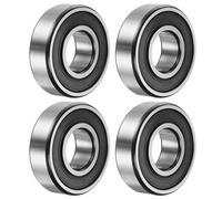 6205-2RS Deep Groove Ball Bearing,2pcs 25 x 52 x 15mm C3 Double Rubber Sealed Chrome Steel Bearings,Black