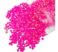 620PCS 6mm Hot Pink AB Resin Rhinestones Rose Pink AB Flatback Jelly Resin Stones Bulk SS30 Diamonds Gems Charms for Nails Face Eyes Makeup Mugs Tumblers Bottles DIY Crafts Decor Shoes Clothes
