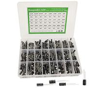 620Pcs Aluminum Electrolytic Capacitor Assortment Kit 24 Kinds Different Range 0.1uF-1000uF 10V/16V/25V/50V Radial Leads Electrolytic Capacitors for Repair TV, Radio, Microwave etc