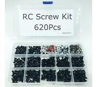 620Pcs RC Screw Kit Screws Assortment Set M3 M4 Hex Nut Shell Buckle RC Repair Tool Kit Hardware Fastener for 1/8 1/10 1/12 1/16 Scale RC Cars Truck Crawler DIY Parts