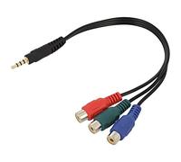 62499 cable Jacka 3.5mm 4pin male, RCA female x3 0.24m black DELOCK