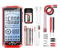 628A Digital Cordless Multimeter Tester with 6000 Count True RMS AC DC Voltage Current Measurement Auto Ranging Large Backlit Display USB C Rechargeable Battery NCV Detection Diode(628A red Pro)