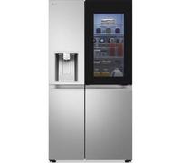 LG InstaView™ GSXE90BSAD American Style Smart Fridge Freezer - Brushed Steel - D Rated