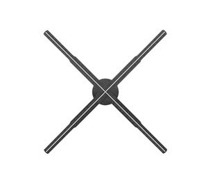 62cm/24.4in Hologram Fan, Naked Eye LED Fan, 722LED Sign Neon Beads 8G Memory Manual DIY Image Text Advertising Machine Holographic 3D Projector Festival Advertising Display