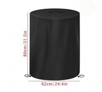 62cm Diameter Fire Column Cover 80cm Height Dust for proof 62cm | Heavy duty 600D Oxford, UV resistant fabric, prevents rain snow hail, sleek modern look, long lasting