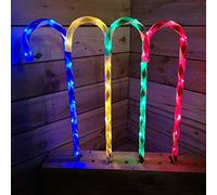 62cm Multi Coloured Christmas Candy Cane Garden Patio Illuminated Path Lights