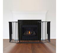 Safetots Multi Panel Fire Surround, 62Cm Deep X 104Cm Wide, Black, 70Cm Tall, Child And Pet Safety, Baby And Toddler Fire Guard, Black
