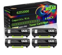 62D2000 Compatible for Lexmark Toner Cartridge with Chip MX812dfe MX812dme MX812dpe MX812dxfe MX812dxme MX812dxpe MX Printers (4 Pack Black)