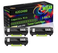 62D2H00 Compatible for Lexmark Toner Cartridge with Chip MX710de MX710dhe MX711de MX711dhe MX711dthe Printers (3 Pack Black)