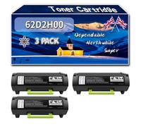 62D2H00 Toner Cartridge Compatible for Lexmark MX812dme MX812dte MX812dtfe MX812dtme MX812dxe MX812dxfe MX812dxme Printers, High-Definition Printing Effect with Chip, 25000 Pages (3 Pack Black)