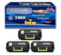 62D2H00 Toner Cartridges Compatible for Lexmark MX812DME MX812DXFE MX812DXME MX711DE MX711DH Printers, High-Definition Printing Effect with Chip, 30000 Pages (3 Pack Black)
