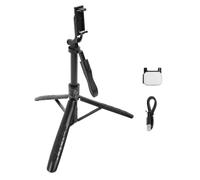 62in Phone Tripod & Selfie Stick, Extendable Cell Phone Tripod Stand with Fill Light, BT Remote Control, Portable Lightweight for Smartphones