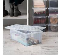 62L Clear Plastic Storage Boxes with Lids, UK (DELIVERED ON A PALLET) (90 UNITS)