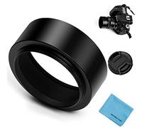 62mm Metal Standard Screw-in Standard Lens Hood Sunshade with Centre Pinch Lens Cap for Canon Nikon Sony Pentax Olympus Fuji Sumsung Leica Camera +Cleaning Cloth