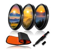 62mm UV/CPL/ND4 Camera Filter Set, Aluminum Alloy Frame Lens Filter Kit with Multi-Layer Coating HD Optical Glass Three-Piece Storage Pouch & Lens Cleaning Brush for Travel Photography