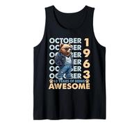 62nd Birthday Bear Legends October 1963 62 Years Old Mens Tank Top