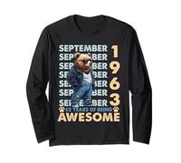 62nd Birthday Bear Legends September 1963 62 Years Old Mens Long Sleeve T-Shirt