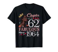 62nd Birthday Black Queen Chapter 62 Fabulous Since 1964 T-Shirt