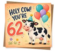 62nd Birthday Card for Her, Funny Balloons Party Design