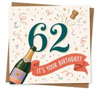 62nd Birthday Card for Her, Funny Confetti Design