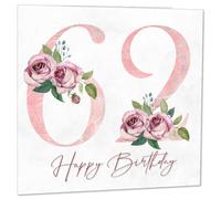 62nd Birthday Card for Women - Floral 62nd Birthday Cards for 62 year old woman Sixty Two, Sixty Second Ladies Nan Grandma Mum Aunt Sister Mom Friend