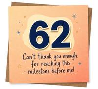 62nd Birthday Card, Funny Design