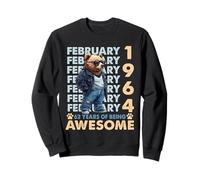 62nd Birthday Cool Bear February 1964 Vintage 62 Years Old Sweatshirt