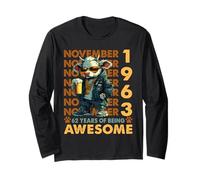 62nd Birthday Cow Legends November 1963 62 Years Old Mens Long Sleeve T-Shirt