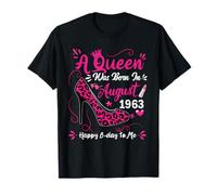 62nd Birthday High Heel A Queen Was Born In August 1963 T-Shirt