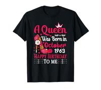 62nd Birthday High Heel A Queen was Born in October 1963 T-Shirt