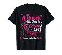 62nd Birthday High Heel A Queen was Born in October 1963 T-Shirt