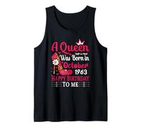 62nd Birthday High Heel A Queen was Born in October 1963 Tank Top