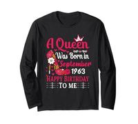 62nd Birthday High Heel A Queen Was Born In September 1963 Long Sleeve T-Shirt