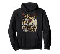 62nd Birthday Queen Blessed by God 62 Fabulous Since 1964 Pullover Hoodie