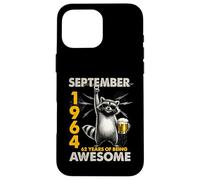 62nd Birthday Raccoon September 1964 Vintage 62 Years Old Case for iPhone 16 Pro Max