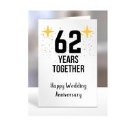 62nd Wedding Aniversary Card, Sixty-second Anniversary Card, 62 years Happy Wedding Anniversary Card for a special couple, Years Together, A5-346_62
