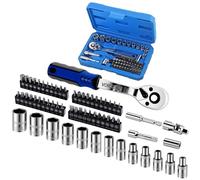 62pcs 1/4" Drive Socket Set with Storage Case Include Rachet Screwdriver 6 Points Sockets 4-14mm,Extension Bar Hand Tools DIY Home Professional and Car Repair Kit