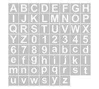 62pcs 5 Inch Letter and Number Stencils Reusable Washable Alphabet Stencils Environment-Friendly PET Art Craft Templates for Painting On Wood Fabric Wall Door Decor Home Sign